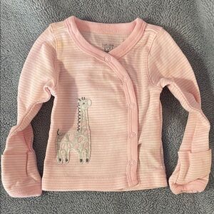 Carter's Light Pink Button Down Shirt with Giraffe